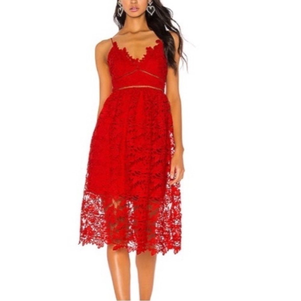 NWT Bardot Sonya Lace Dress in Fire Red